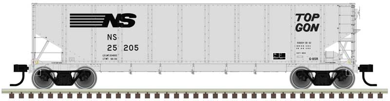 286K TopGon Coal Gondola 6-Pack - Ready to Run - Master(R) -- Norfolk Southern (9-92 Scheme, gray, black)