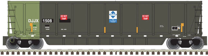 Coalveyor Bathtub Gondola - Ready to Run - Master(R) -- Joseph Transportation #1534 (black, green; White and Yellow Conspicuity Mark