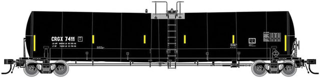 Trinity 25,500-Gallon Tank Car (Cargill Version) - Ready to Run - Master(R) -- Cargill #7411 (UTCI Repaint; black, Yellow Conspicuity Marks)