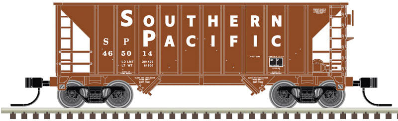 Greenville 100-Ton 2-Bay Hopper - Ready to Run - Master(TM) -- Southern Pacific 465296 (Boxcar Red, white, Sans Serif Lettering)