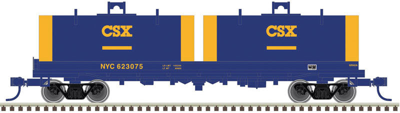 Cushion Coil Car with Round Hoods - Ready to Run - Master(TM) -- CSX Transportation / New York Central #623075 (blue, yellow)