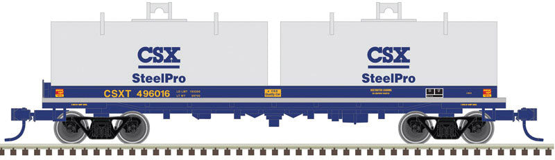 Cushion Coil Car with Round Hoods - Ready to Run - Master(TM) -- CSX Transportation #496050 (blue, Gray Hoods; SteelPro Markings)