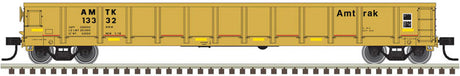 Evans 52' Gondola - Ready to Run -- Amtrak #13340 (yellow, black; Yellow Conspicuity Marks)