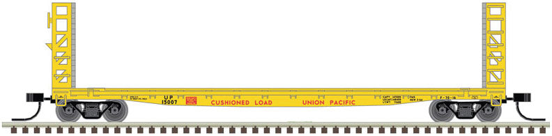 GSI-GSC 48' Bulkhead Flatcar - Ready to Run - Master(R) -- Union Pacific 15007 (Armour Yellow, red)