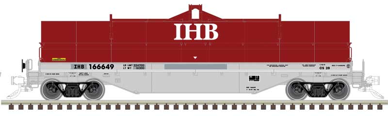 42' Coil Steel Car with Fishbelly Side Sill - Ready to Run - Master(R) -- Indiana Harbor Belt 166618 (Ex-NS, red, gray)