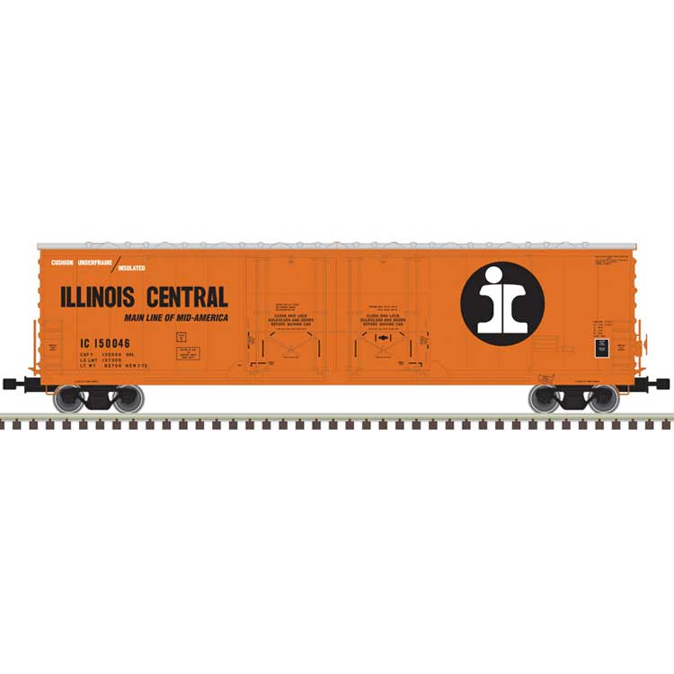 Evans 53' Double Plug-Door Boxcar - Ready to Run - Master(R) -- Illinois Central #150058 (orange, black, white)