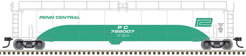ACF 33,000 Gallon Tank Car - Ready to Run - Master(R) -- Penn Central 799001 (Jade Green, white)