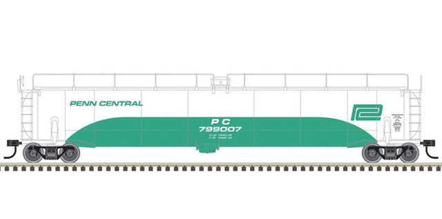 ACF 33,000 Gallon Tank Car - Ready to Run - Master(R) -- Penn Central 799007 (Jade Green, white)