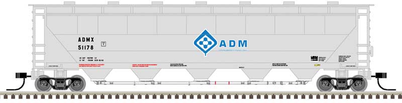 Trinity PD5000 Covered Hopper - Ready to Run -- Archer-Daniels-Midland #51076 (white, blue; Molecule Logo)