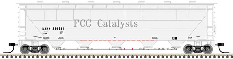 Trinity PD5000 Covered Hopper - Ready to Run -- FCC Catalysts NAHX #550361 (white, gray)