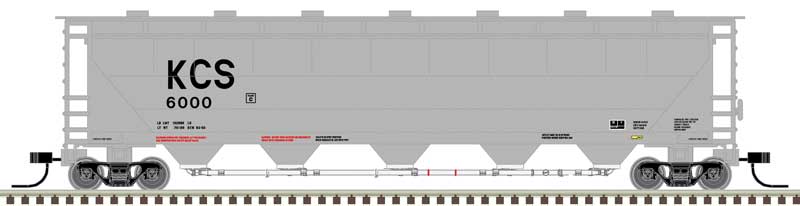 Trinity PD5000 Covered Hopper - Ready to Run -- Kansas City Southern #6000 (gray, black)