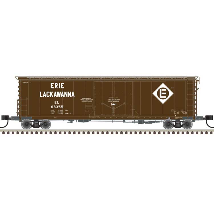 50' GA RBL Plug-Door Boxcar - Ready to Run - Master(R) -- Erie Lackawanna 68304 (Boxcar Red, white)
