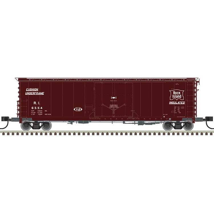 50' GA RBL Plug-Door Boxcar - Ready to Run - Master(R) -- Rock Island 6551 (Boxcar Red, white)