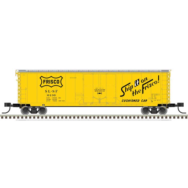 50' GA RBL Plug-Door Boxcar - Ready to Run - Master(R) -- St. Louis-San Francisco 6126 (yellow, black, Ship It on Frisco Slogan)