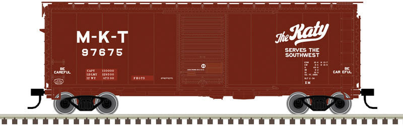 PS-1 40' Boxcar, 6' Door - Ready to Run - Master(R) -- Missouri-Kansas-Texas 97698 (Boxcar Red, white)