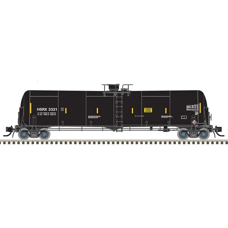 TrinityRail(R) 31,000-Gallon Crude Oil Tank Car - Ready to Run - Master(R) -- High Sierra Energy HSRX 3127 (black, white, yellow Conspicuity Marks)