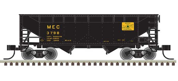 2-Bay Offset-Side Hopper with Flat Ends & Load 3-Pack - Ready to Run - Master( -- Maine Central 3798, 3811, 3845 (black, white, Harvest Gold)