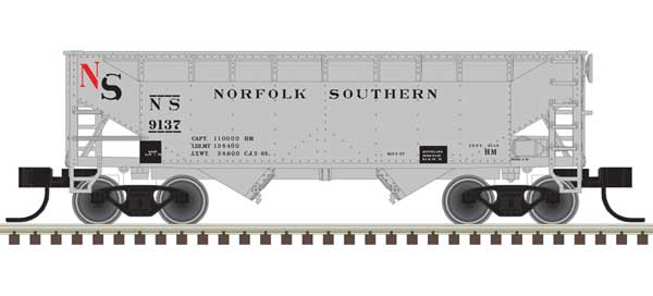 2-Bay Offset-Side Hopper with Flat Ends & Load 3-Pack - Ready to Run - Master( -- Original Norfolk Southern (gray) 9124, 9133, 9169 (gray, black, red)