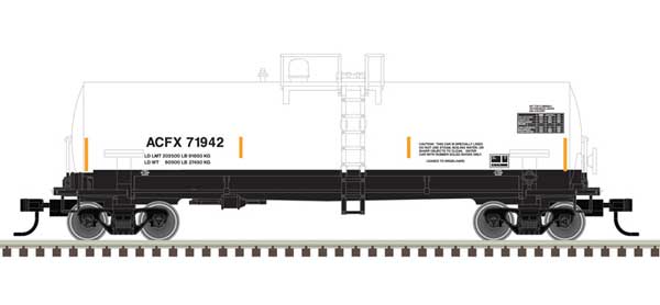 ACF 14,000-Gallon Kaolin Tank Car - Ready to Run -- ACFX 71928 (white, black, yellow conspicuity marks)