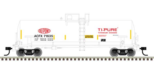 ACF 14,000-Gallon Kaolin Tank Car - Ready to Run -- Dupont 71623 (white, red, black, yellow conspicuity marks, TiPure)