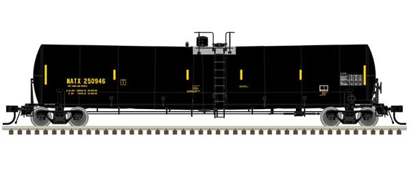 Trinity 25,500-Gallon Tank Car - Ready to Run -- NATX #250946 (black, yellow UTCK repaint)