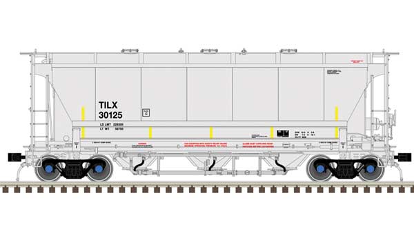 Trinity 3230 Pressure Differential PD Covered Hopper - Ready to Run Master Plu -- Trinity Industries Leasing TILX #30116 (gray, black)