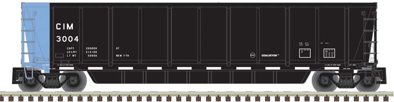 Coalveyor Bathtub Gondola - Ready to Run - Master(R) -- Chicago & Illinois Midland #3004 (black, blue)