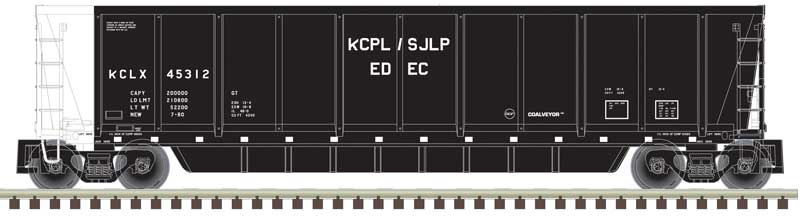 Coalveyor Bathtub Gondola - Ready to Run - Master(R) -- Kansas City Power & Light - SJLP KCLX #45326 (black, white)