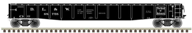 ACF 70-Ton 52' Gondola - Ready to Run - Master(R) -- Delaware, Lackawanna and Western #68910 (black, white)