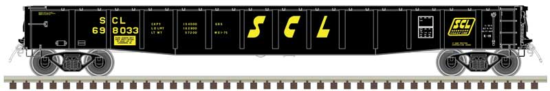 ACF 70-Ton 52' Gondola - Ready to Run - Master(R) -- Seaboard Coast Line #698072 (black, white)