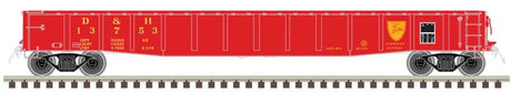ACF 70-Ton 52' Gondola - Ready to Run - Master(R) -- Delaware and Hudson #13856 (red, yellow)