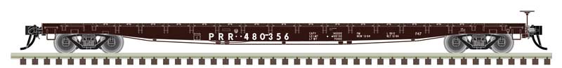 GSI 60' Flatcar - Ready to Run -- Pennsylvania Railroad #480367 (Tuscan Red)