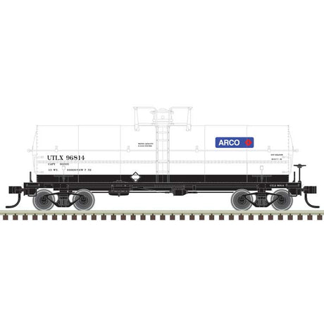 11,000-Gallon Tank Car w/Platform - Ready to Run - Master(R) -- Arco UTLX #96814 (white, blue, red)