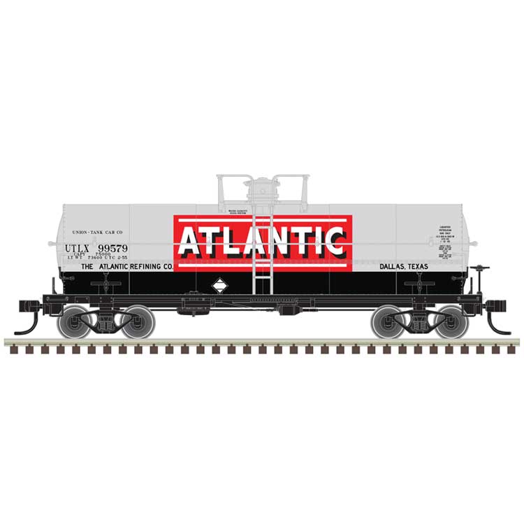 11,000-Gallon Tank Car w/Platform - Ready to Run - Master(R) -- Atlantic Refining UTLX #99577 (gray, red, white)