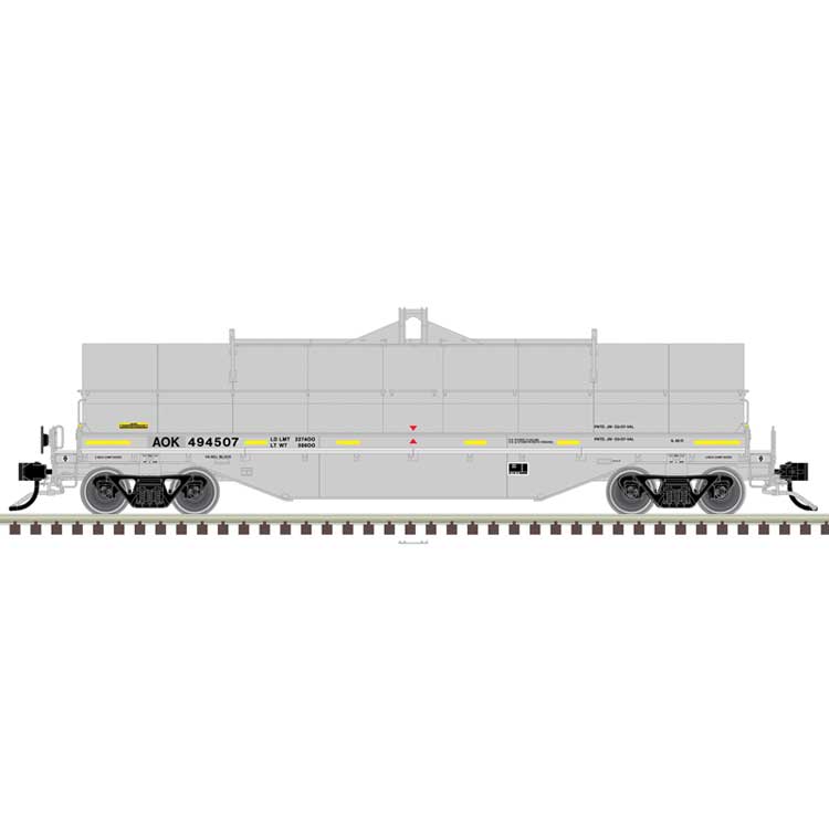 42' Coil Steel Car with Fishbelly Side Sill - Ready to Run - Master(R) -- Arkansas-Oklahoma AOK #494502 (Ex-CSXT, gray, black, yellow)