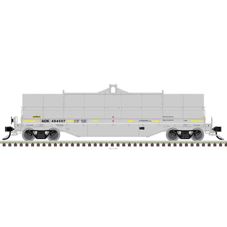 42' Coil Steel Car with Fishbelly Side Sill - Ready to Run - Master(R) -- Arkansas-Oklahoma AOK #494502 (Ex-CSXT, gray, black, yellow)