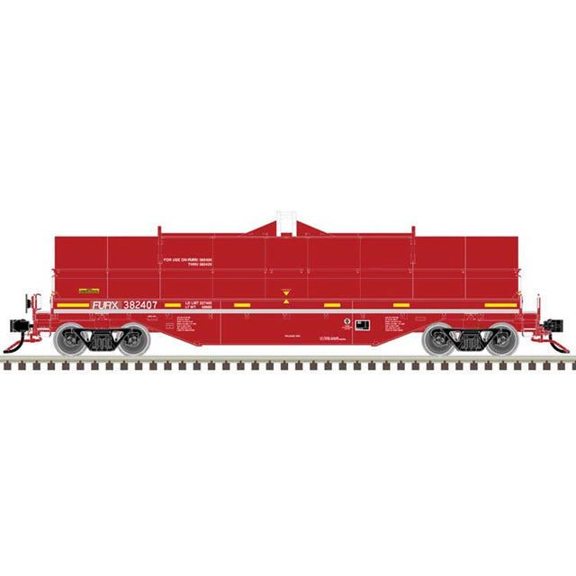 42' Coil Steel Car with Fishbelly Side Sill - Ready to Run - Master(R) -- First Union Rail FURX #382426 (Ex-NOKL, red, white, yellow)