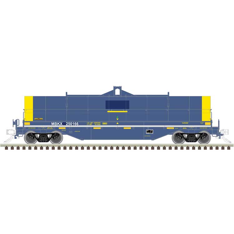 42' Coil Steel Car with Fishbelly Side Sill - Ready to Run - Master(R) -- Mitsui Rail Capital MBKX #250166 (blue, yellow)