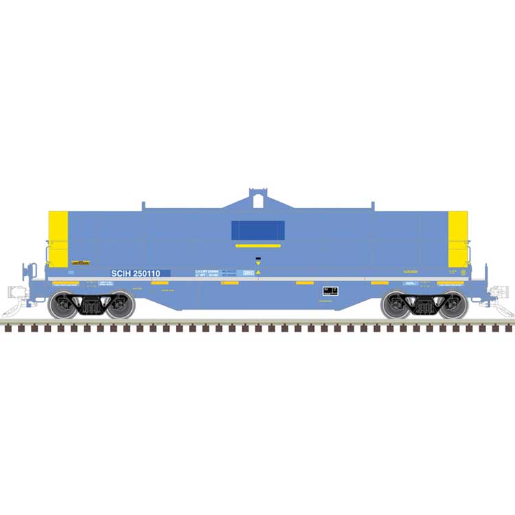 42' Coil Steel Car with Fishbelly Side Sill - Ready to Run - Master(R) -- South Chicago & Indiana Harbor SCIH #250215 (blue, yellow)