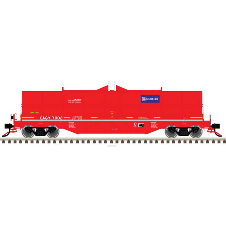 42' Coil Steel Car with Fishbelly Side Sill - Ready to Run - Master(R) -- ServerCorr CAGY #7008 (red, blue, white)
