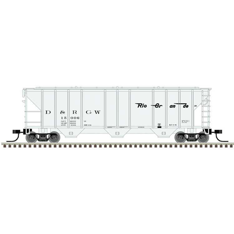 PS-2 4427 3-Bay Covered Hopper - Ready to Run - Master(R) -- Denver & Rio Grande Western #15028 (gray, black)