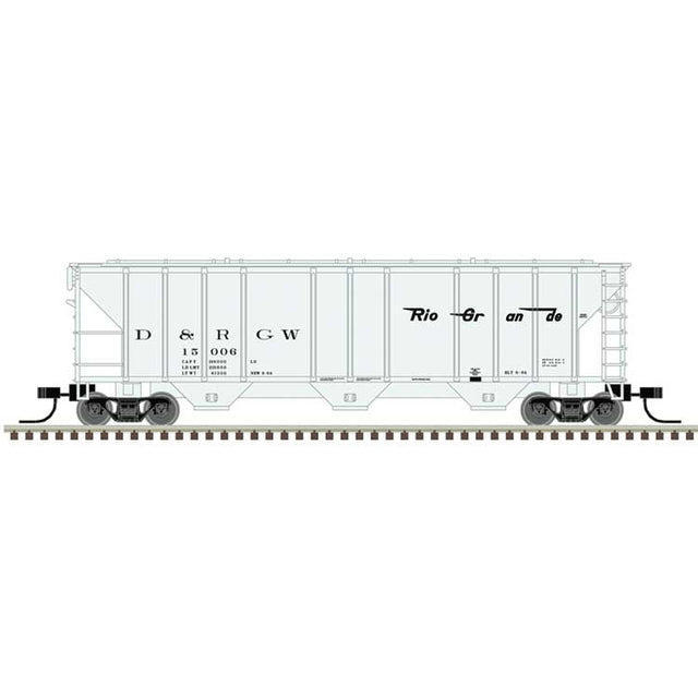 PS-2 4427 3-Bay Covered Hopper - Ready to Run - Master(R) -- Denver & Rio Grande Western #15096 (gray, black)