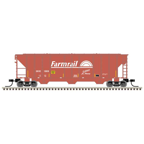 PS-2 4427 3-Bay Covered Hopper - Ready to Run - Master(R) -- Farmrail GNBC #1003 (Boxcar Red, white)