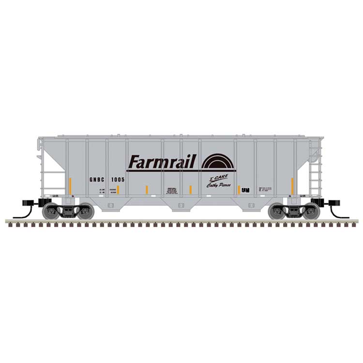 PS-2 4427 3-Bay Covered Hopper - Ready to Run - Master(R) -- Farmrail GNBC #1005 (gray, black)