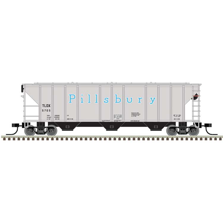 PS-2 4427 3-Bay Covered Hopper - Ready to Run - Master(R) -- Pillsbury TLDX #5704 (gray, blue)