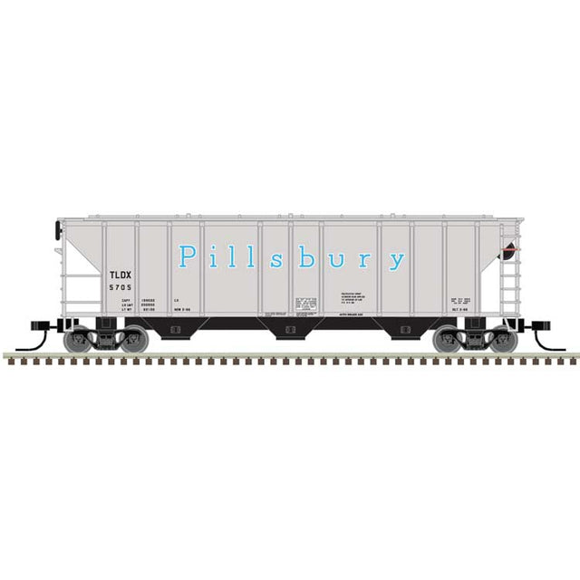 PS-2 4427 3-Bay Covered Hopper - Ready to Run - Master(R) -- Pillsbury TLDX #5704 (gray, blue)