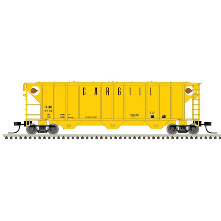 PS-2 4427 3-Bay Covered Hopper - Ready to Run - Master(R) -- Cargill TLDX #2831 (yellow, white, black)