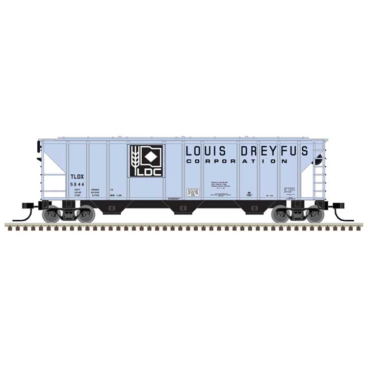 PS-2 4427 3-Bay Covered Hopper - Ready to Run - Master(R) -- Louis Dreyfus TLDX #5944 (blue, black)