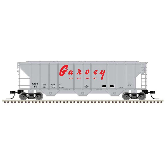 PS-2 4427 3-Bay Covered Hopper - Ready to Run - Master(R) -- Garvey GELX #16 (gray, red)