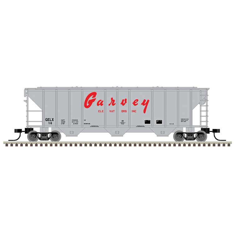 PS-2 4427 3-Bay Covered Hopper - Ready to Run - Master(R) -- Garvey GELX #17 (gray, red)